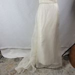 Birnbaum & Bullock Womens Bridal Gown Size 10 Ivory Silk Strapless Rhinestones Photo 3