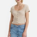 Levi's Short Sleeve Britt Snap Front Top Size Medium Photo 0