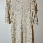 Velvet by Graham & Spencer Lace Dress Crochet Overlay Cream Floral Size Small Photo 0