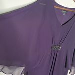 Connected Apparel Women’s Purple Special Occasion Dress Batwing Loose Long Sleeves Size 10 Photo 2