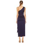 NICHOLAS Senda Asymmetric Gown in Midnight 0 New Womens Satin navy Long Dress Blue Photo 1