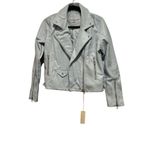 BLANK NYC  faux leather moto Blue jacket size Small‎ NWT Photo 3