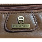 Etienne Aigner  Classic Brown Leather Purse Shoulder Bag Gold Hardware Photo 2