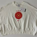 Nike Women's White Crew Neck Sweater with Red Logo Photo 10