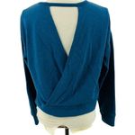 Nike Womens Yoga Long Sleeve Open Back Training Top Blue Medium Photo 3