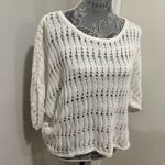 Sweet Romeo Womens Sz:M White Open Knit Oversized  Lightweight Bat Wing Sweater. Photo 11