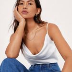 Nasty Gal White Cowls Life Satin Cami Photo 0