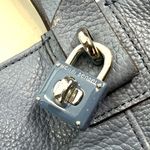 Henri Bendel  Large Tote Zipper Shoulder Bag Satchel Gray Leather Lock Photo 2