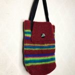 Leather & Wool‎ Sweater Purse Red Photo 1