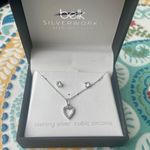Belk Sterling Silver & Cubic Zirconia ๐ Heart Necklace with earrings Photo 5