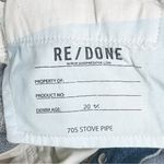 RE/DONE 70s Stove Pipe Jeans in Medium Vain Sz 25 High Rise Raw Hem Rigid Denim Photo 12