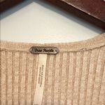 Free People  Beige and Yellow V-Neck Sweater Photo 4