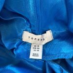 ASOS Topshop high neck open back throw-on satin dress in blue Photo 6