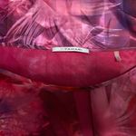 T Tahari  Sleeveless Blouse Small Pink Striped Floral Print Keyhole Front Lined Photo 2