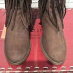 Donald Pliner  Women’s Couture Brown Suede Fringe Boots Denise Knee High Beaded 7 Photo 5