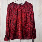 Rebecca Malone  Women’s Black and Red Print Blouse 
Sz M
Nwt Photo 1
