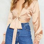 Nasty Gal WHITE Tie Top Photo 0