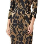 Trina Turk Metallic Jacquard Off-the-Shoulder Sumire Dress Size 4 – Black & Gold Photo 0