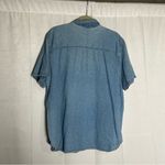 That’s My Size Denim Short Sleeve Button Up Embroidered Bear Americana Shirt 18W Blue Photo 1