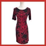 Connected Apparel Women's Elbow Sleeve Printed Sheath Dress Size 4 Petite NWOT Photo 4