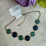 Charming Charlie NWT Blue and Green Statement Necklace Photo 0