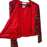 Adrianna Papell 1994 Silk Beaded Jacket Red Black Gold Evening Formal VTG Sz S Photo 11
