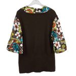 RQT 1990s Vintage Brown Sweater Vest with Retro Floral Collar Underlay Large Photo 3