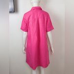 Chico's  Linen 1 US 8Small] pink Shirt Pockets Collared Oversized Dress Photo 3