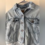 American Eagle  Denim Cropped Distressed Jean Jacket Photo 1