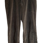 Garnet Hill  Gray Casual Wide Leg Pants Size 14 silver velvet corduroy cozy Photo 0