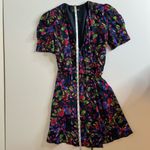 Saloni Womens Lea‎ Floral Wrap Mini Dress Multicolor Sz 2 | Feminine Colorful Black Photo 14
