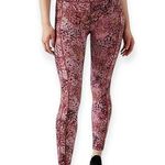 Athleta Ultimate 7/8 Stash Tights Women’s Size S Pockets Pink Camo Leopard Print Photo 0