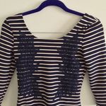 Free People  Navy & Cream Striped Fitted Dress Size XS Photo 2
