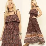 Free People Retro 70s Bohemian Tangier Halter Babydoll Maxi Dress Small Fall Photo 0