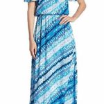 The Vanity Room NEW Women's Size Small Blue Ruffle Off the Shoulder Maxi Dress Photo 0