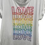 New York And Company  Love Rhinestone Tee Shirt White Size Large Photo 3