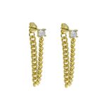 Boutique Gold Filled Chain Drop Earrings with Diamond‎ Simulate Dangle Statement Jewelry Photo 1