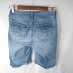 Wallflower 5 27 Long Jeans Shorts Rivet Flap Stitched Pocket Blue Photo 4