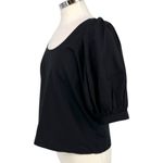 Madewell  Black Puff Sleeve Scoop Neck Top Size Small NWT Photo 4