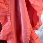 Blueberi Boulevard Embroidered Milk Maid Dress Coral Pink Puff Sleeve Ruffle Hem Size XL Photo 7