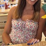 Sky to Moon Floral Strapless Dress Photo 3