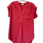 Pleione Pink Short Sleeve Tunic Blouse Size Small Workwear Photo 0