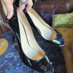 Enzo Peep Toe High Heels Black Size 8 Photo 0