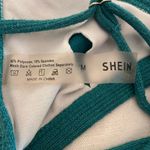SheIn Ribbed Triangle High Waisted Bikini, Teal, Size M, EUC Photo 3