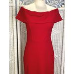 Betsy and Adam Betsy Adam Red Off Shoulder Ruffled Back Mermaid Gown Formal Evening Dress 6P Photo 8