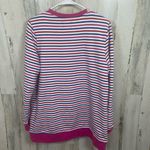 Lands End Serious Sweats Crewneck Sweatshirt Tunic Size L Magenta Stripe Anchor Size L Photo 6