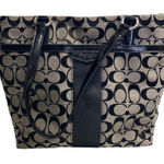 Coach F28504 F1405 Black & Tan Tote Signature Monogramed Canvas & Leather Bag Photo 0