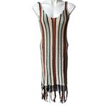 JENN LEE Striped Beach Knit Fringe Hem Dress,
Sz M/L Size M Photo 0