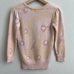 Marc Jacobs Light Pink Creme Coquette Floral Print Button Up Lace Knit Sweater Photo 7