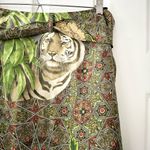 Wayne Rogers Vintage Silk Green Graphic Leopard Floral True Wrap Short Skirt 10 Photo 9